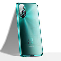 Custodia Silicone Trasparente Ultra Sottile Cover Morbida H02 per Huawei Nova 8 Pro 5G Ciano