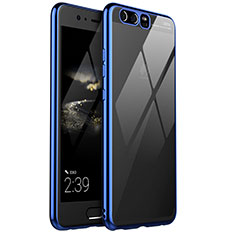 Custodia Silicone Trasparente Ultra Sottile Cover Morbida H02 per Huawei P10 Plus Blu