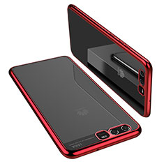 Custodia Silicone Trasparente Ultra Sottile Cover Morbida H02 per Huawei P10 Rosso
