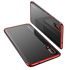 Custodia Silicone Trasparente Ultra Sottile Cover Morbida H02 per Huawei P20 Rosso