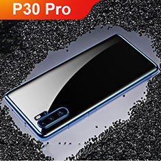 Custodia Silicone Trasparente Ultra Sottile Cover Morbida H02 per Huawei P30 Pro Blu