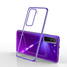 Custodia Silicone Trasparente Ultra Sottile Cover Morbida H02 per Huawei P40 Lite 5G Viola