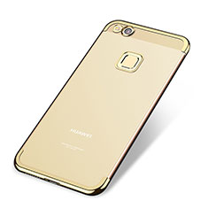 Custodia Silicone Trasparente Ultra Sottile Cover Morbida H02 per Huawei P8 Lite (2017) Oro