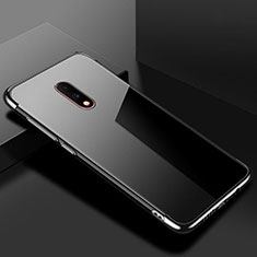 Custodia Silicone Trasparente Ultra Sottile Cover Morbida H02 per OnePlus 7 Nero