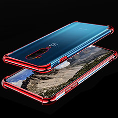 Custodia Silicone Trasparente Ultra Sottile Cover Morbida H02 per OnePlus 7T Pro 5G Rosso