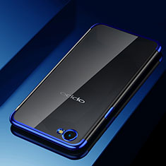 Custodia Silicone Trasparente Ultra Sottile Cover Morbida H02 per Oppo A3 Blu