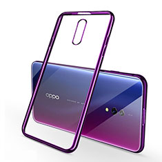 Custodia Silicone Trasparente Ultra Sottile Cover Morbida H02 per Oppo K3 Viola