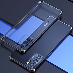 Custodia Silicone Trasparente Ultra Sottile Cover Morbida H02 per Oppo Reno6 Pro 5G India Nero