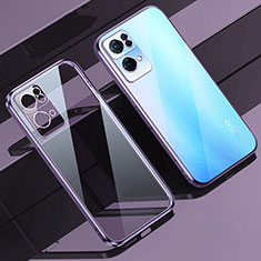 Custodia Silicone Trasparente Ultra Sottile Cover Morbida H02 per Oppo Reno7 Pro 5G Viola