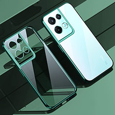 Custodia Silicone Trasparente Ultra Sottile Cover Morbida H02 per Oppo Reno8 Pro 5G Verde