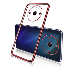 Custodia Silicone Trasparente Ultra Sottile Cover Morbida H02 per Realme 11 Pro 5G Rosso