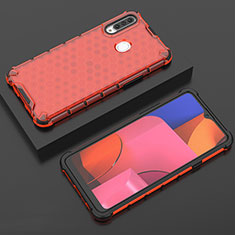 Custodia Silicone Trasparente Ultra Sottile Cover Morbida H02 per Samsung Galaxy A20s Rosso