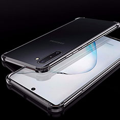 Custodia Silicone Trasparente Ultra Sottile Cover Morbida H02 per Samsung Galaxy Note 10 Nero