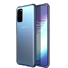 Custodia Silicone Trasparente Ultra Sottile Cover Morbida H02 per Samsung Galaxy S20 Plus Blu