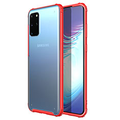 Custodia Silicone Trasparente Ultra Sottile Cover Morbida H02 per Samsung Galaxy S20 Plus Rosso