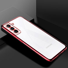Custodia Silicone Trasparente Ultra Sottile Cover Morbida H02 per Samsung Galaxy S22 Plus 5G Rosso