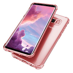 Custodia Silicone Trasparente Ultra Sottile Cover Morbida H02 per Samsung Galaxy S8 Rosa