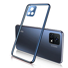 Custodia Silicone Trasparente Ultra Sottile Cover Morbida H02 per Vivo iQOO U3 5G Blu