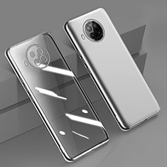 Custodia Silicone Trasparente Ultra Sottile Cover Morbida H02 per Xiaomi Mi 10i 5G Argento