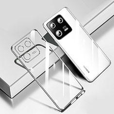 Custodia Silicone Trasparente Ultra Sottile Cover Morbida H02 per Xiaomi Mi 13 5G Argento