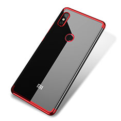 Custodia Silicone Trasparente Ultra Sottile Cover Morbida H02 per Xiaomi Mi 8 Rosso