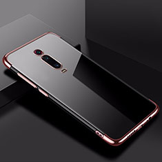 Custodia Silicone Trasparente Ultra Sottile Cover Morbida H02 per Xiaomi Mi 9T Oro Rosa