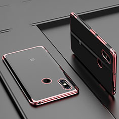 Custodia Silicone Trasparente Ultra Sottile Cover Morbida H02 per Xiaomi Mi Max 3 Oro Rosa