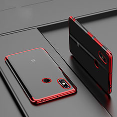 Custodia Silicone Trasparente Ultra Sottile Cover Morbida H02 per Xiaomi Mi Max 3 Rosso