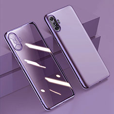 Custodia Silicone Trasparente Ultra Sottile Cover Morbida H02 per Xiaomi Poco F3 GT 5G Viola