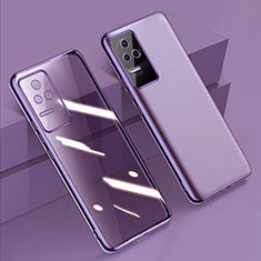 Custodia Silicone Trasparente Ultra Sottile Cover Morbida H02 per Xiaomi Poco F4 5G Viola