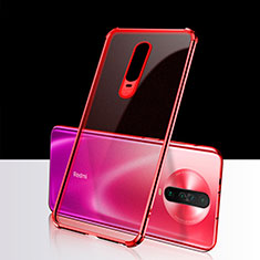 Custodia Silicone Trasparente Ultra Sottile Cover Morbida H02 per Xiaomi Poco X2 Rosso