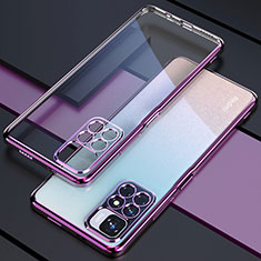 Custodia Silicone Trasparente Ultra Sottile Cover Morbida H02 per Xiaomi Redmi 10 (2022) Viola