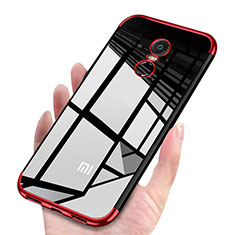 Custodia Silicone Trasparente Ultra Sottile Cover Morbida H02 per Xiaomi Redmi 5 Plus Rosso