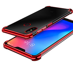 Custodia Silicone Trasparente Ultra Sottile Cover Morbida H02 per Xiaomi Redmi 6 Pro Rosso