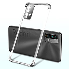 Custodia Silicone Trasparente Ultra Sottile Cover Morbida H02 per Xiaomi Redmi 9T 4G Argento