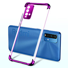 Custodia Silicone Trasparente Ultra Sottile Cover Morbida H02 per Xiaomi Redmi 9T 4G Viola