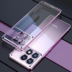 Custodia Silicone Trasparente Ultra Sottile Cover Morbida H02 per Xiaomi Redmi K70 5G Viola