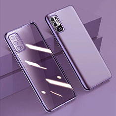 Custodia Silicone Trasparente Ultra Sottile Cover Morbida H02 per Xiaomi Redmi Note 10 5G Viola