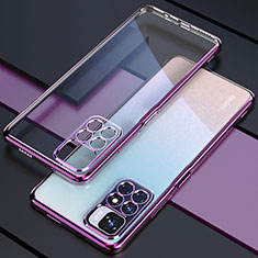 Custodia Silicone Trasparente Ultra Sottile Cover Morbida H02 per Xiaomi Redmi Note 11 4G (2021) Viola