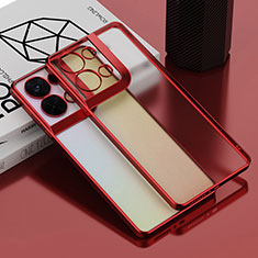 Custodia Silicone Trasparente Ultra Sottile Cover Morbida H02 per Xiaomi Redmi Note 13 5G Rosso