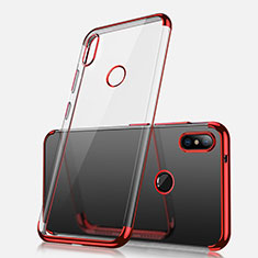 Custodia Silicone Trasparente Ultra Sottile Cover Morbida H02 per Xiaomi Redmi Note 5 Pro Rosso
