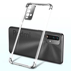 Custodia Silicone Trasparente Ultra Sottile Cover Morbida H02 per Xiaomi Redmi Note 9 4G Argento
