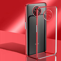 Custodia Silicone Trasparente Ultra Sottile Cover Morbida H02 per Xiaomi Redmi Note 9 5G Rosso