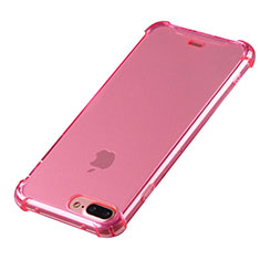Custodia Silicone Trasparente Ultra Sottile Cover Morbida H03 per Apple iPhone 7 Plus Rosa