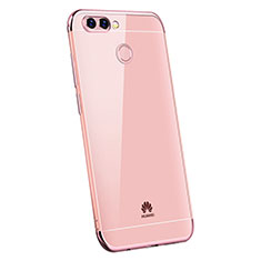 Custodia Silicone Trasparente Ultra Sottile Cover Morbida H03 per Huawei Enjoy 7S Oro Rosa