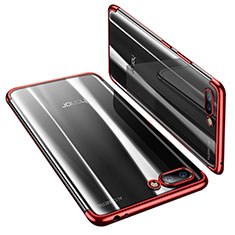 Custodia Silicone Trasparente Ultra Sottile Cover Morbida H03 per Huawei Honor 10 Rosso