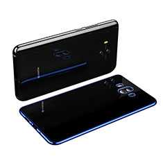 Custodia Silicone Trasparente Ultra Sottile Cover Morbida H03 per Huawei Mate 10 Blu
