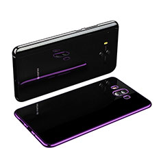 Custodia Silicone Trasparente Ultra Sottile Cover Morbida H03 per Huawei Mate 10 Viola