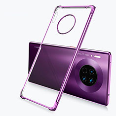 Custodia Silicone Trasparente Ultra Sottile Cover Morbida H03 per Huawei Mate 30 Pro 5G Viola