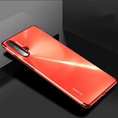 Custodia Silicone Trasparente Ultra Sottile Cover Morbida H03 per Huawei Nova 5 Pro Rosso